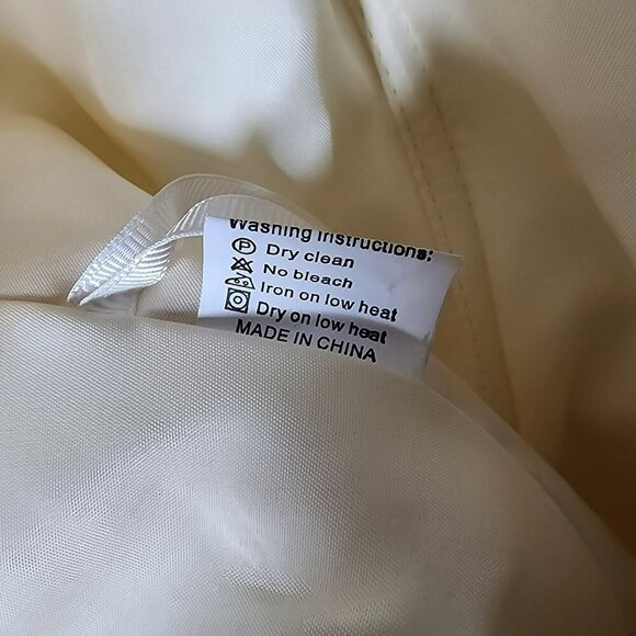 Warm Notices Champagne Lace & Chiffon Cocktail Dress Size 6 Elegant V-Neck - Picture 5 of 13